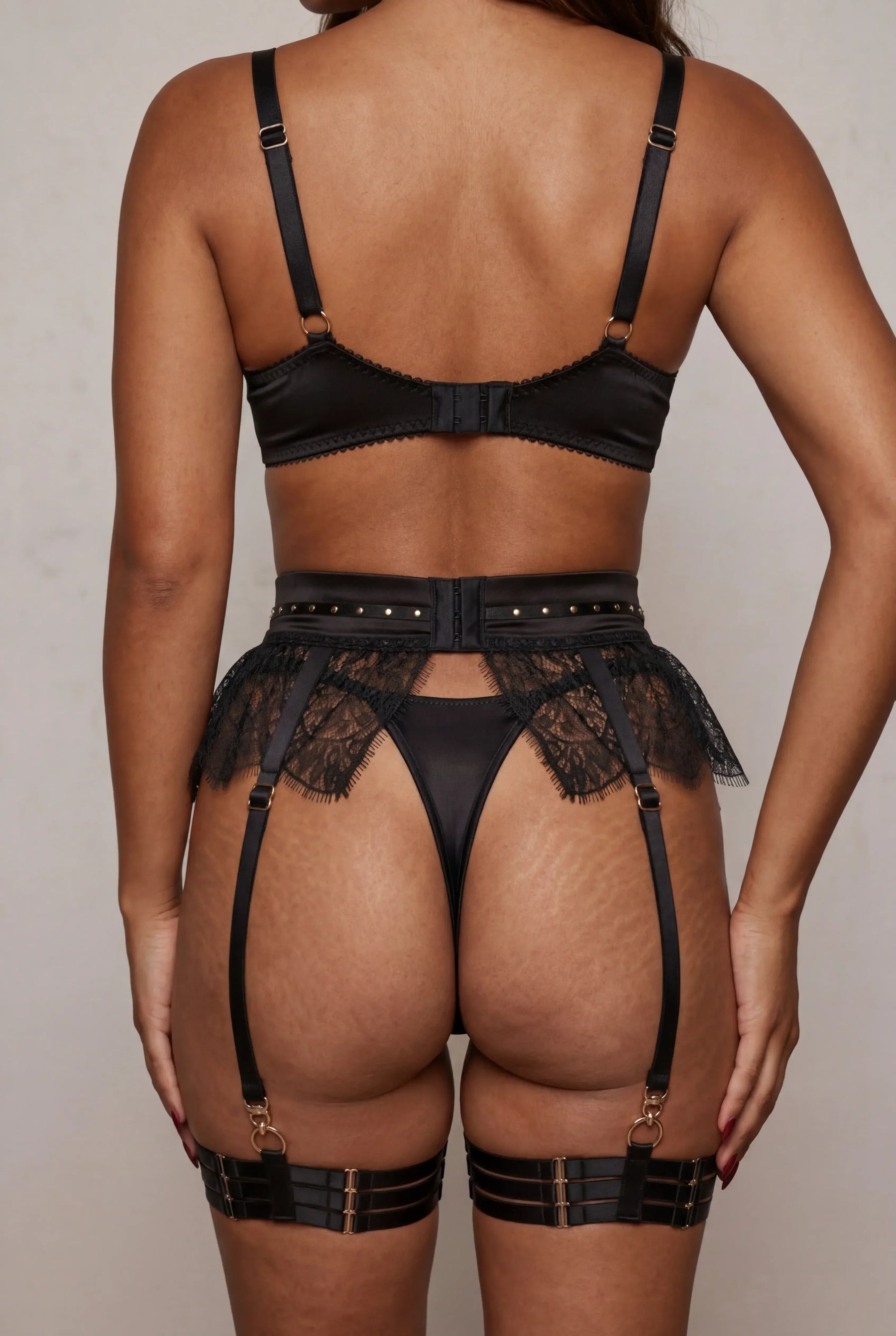Ensemble Lingerie Pour Femme Cinq Pi Ces Sorento Noir