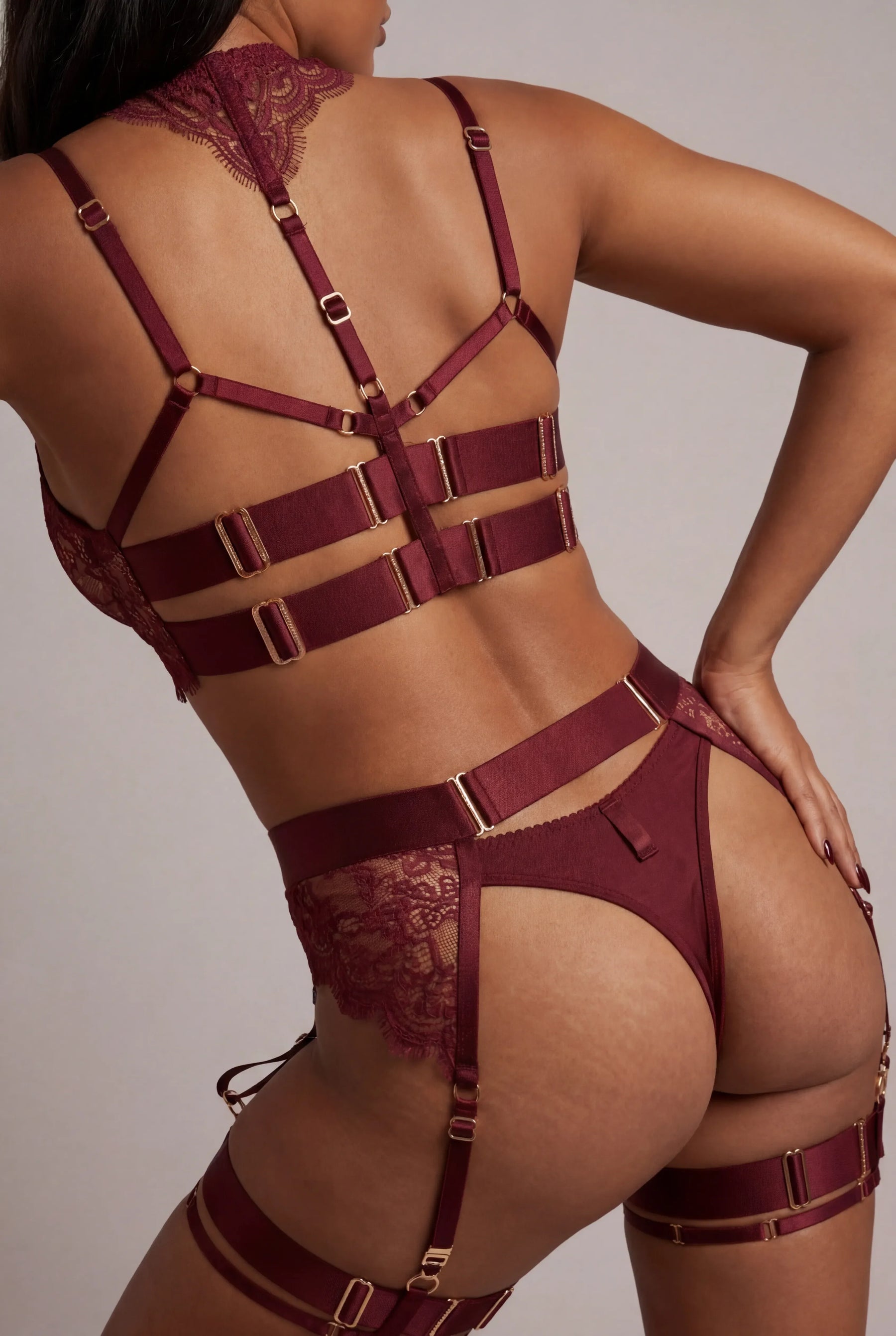 Ensemble Lingerie Quatre Pi Ces Keely Bordeaux