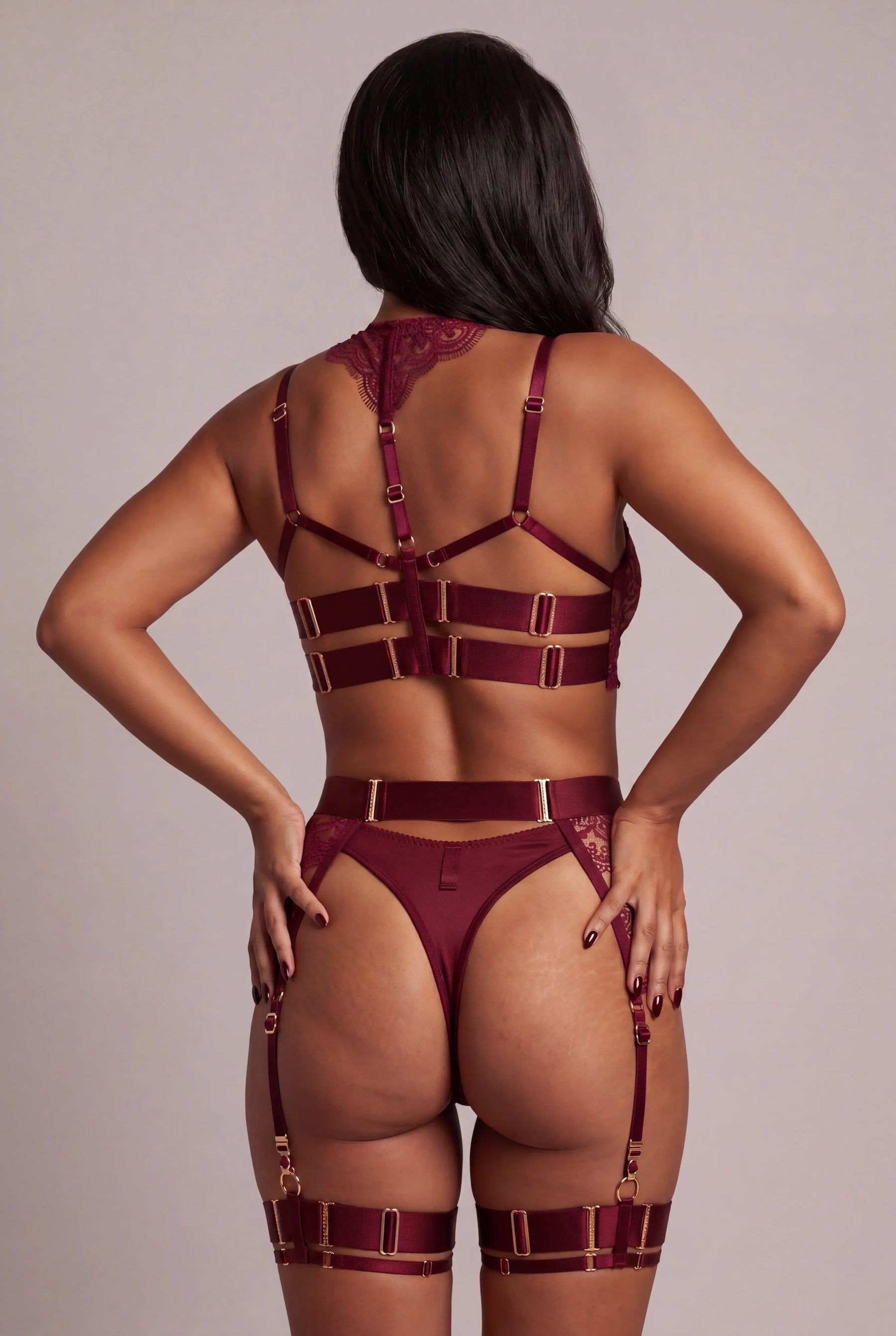 Ensemble Lingerie Quatre Pi Ces Keely Bordeaux