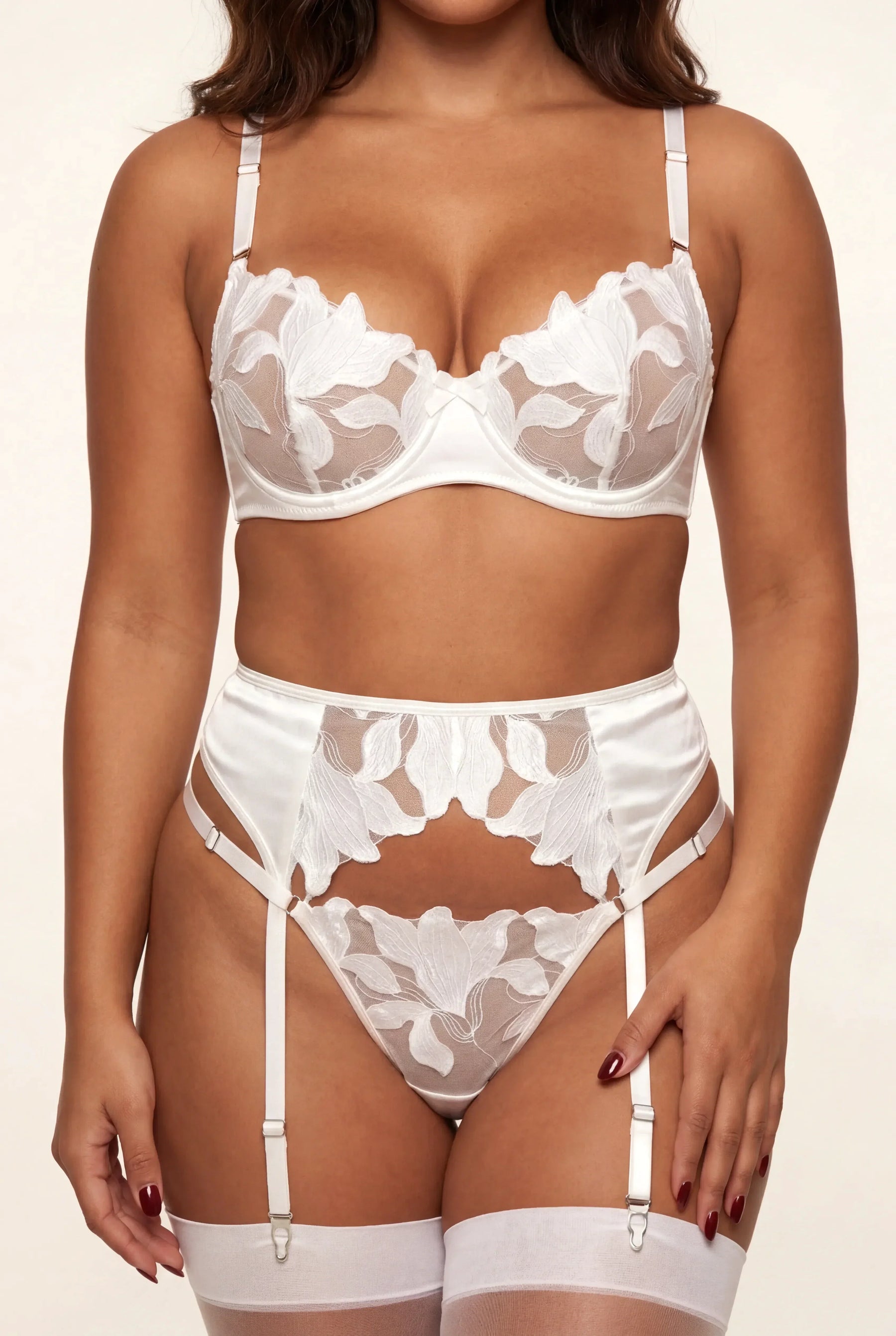Ensemble lingerie quatre pièces - PEARL - NAKED Underwear - Close-up produit face