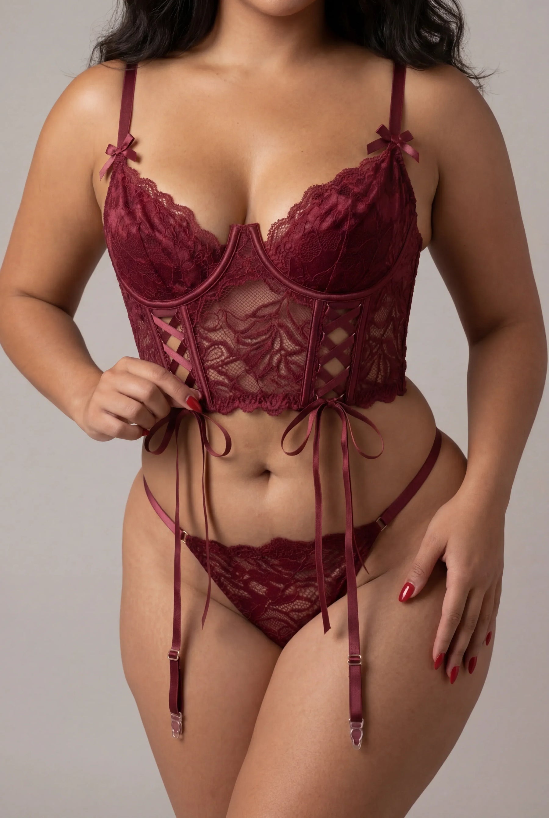 Ensemble Lingerie Trois Pi Ces Promise Bordeaux