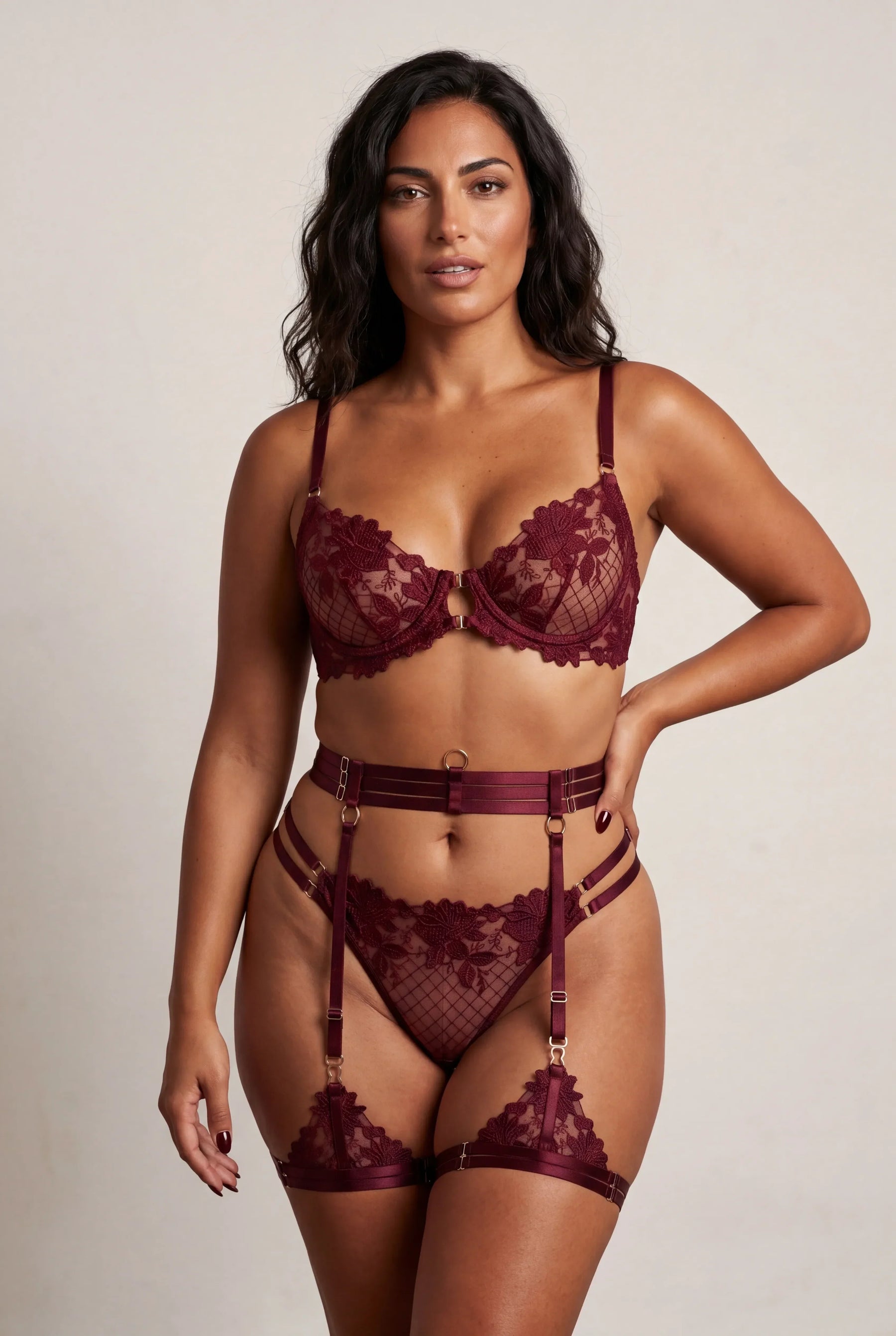 Ensemble Quatre Pi Ces Jolye Bordeaux