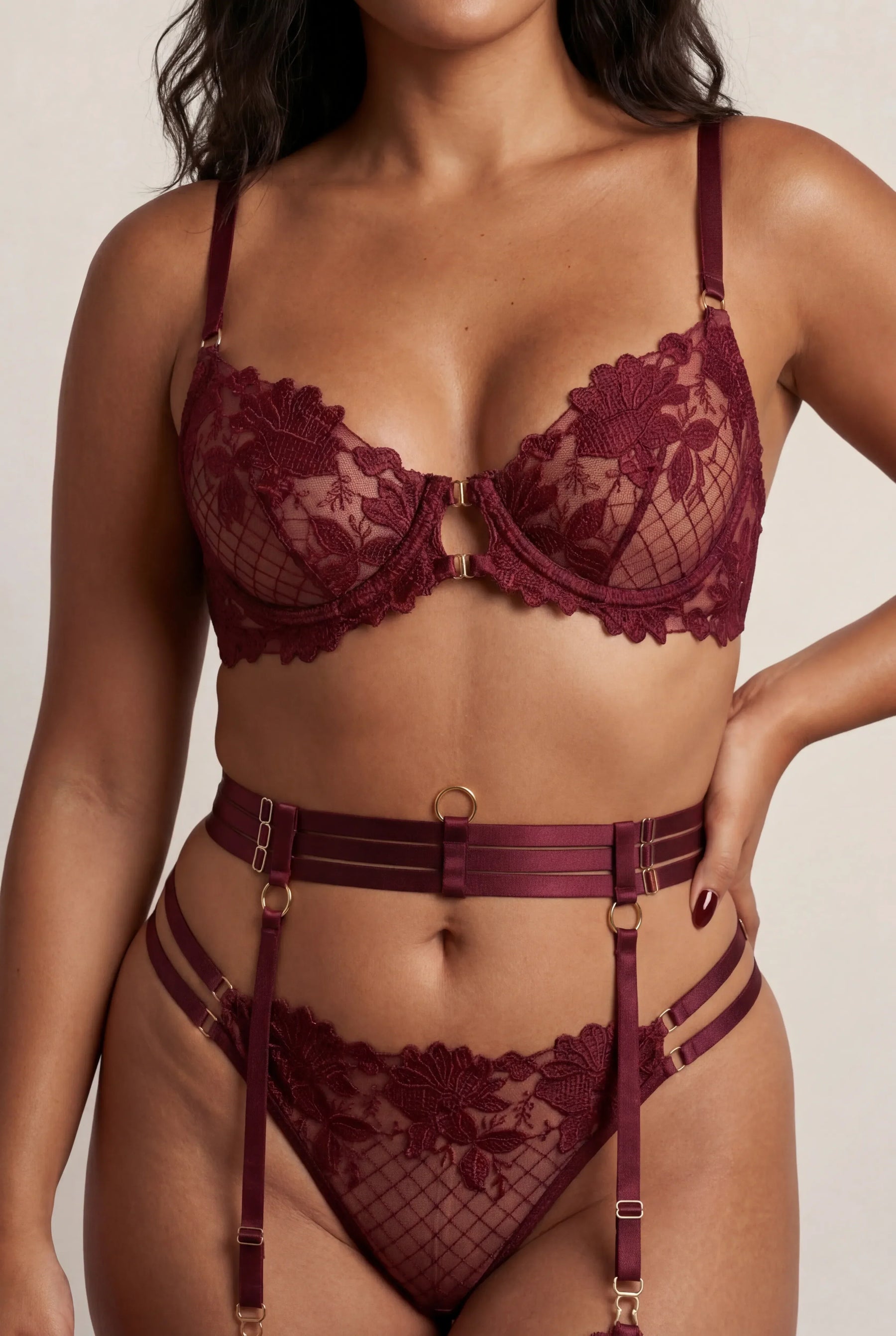 Ensemble Quatre Pi Ces Jolye Bordeaux